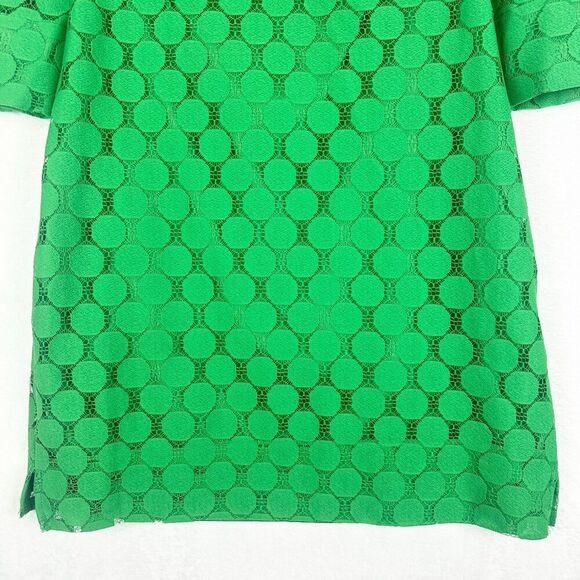 Adrianna Papell Lace Popover Shirt Dress Size 8 Mod Retro Kelly Green Pockets - Picture 4 of 7